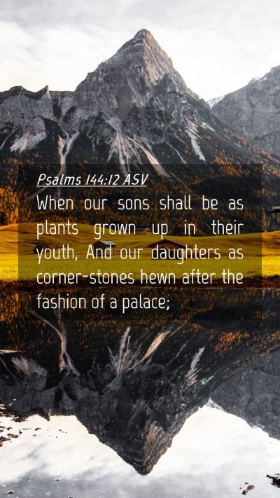 Picture 04 - Psalms 144:12 ASV Mobile Phone Wallpaper - When our sons shall be as plants grown up in - Mobile Bible Verse Wallpaper