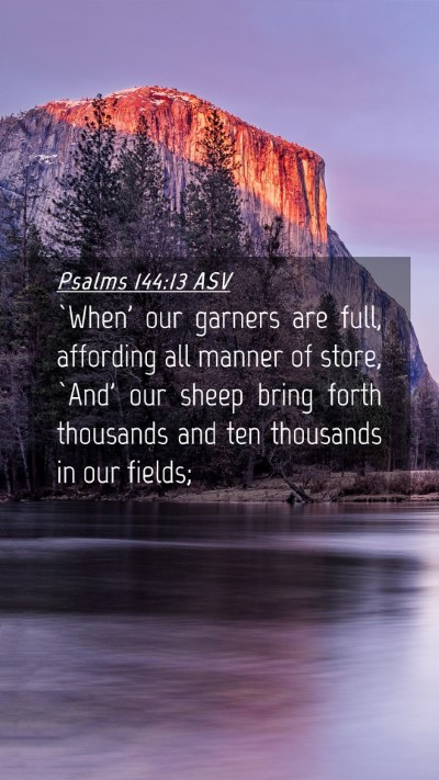 Picture 04 - Psalms 144:13 ASV Mobile Phone Wallpaper - `When' our garners are full, affording all manner - Mobile Bible Verse Wallpaper