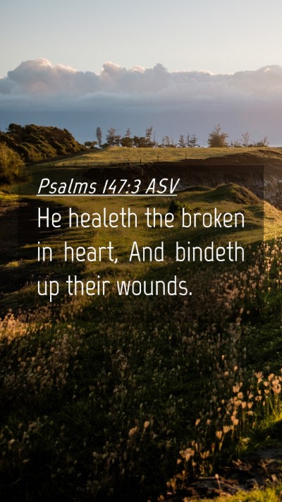 Picture 04 - Psalms 147:3 ASV Mobile Phone Wallpaper - He healeth the broken in heart, And bindeth up - Mobile Bible Verse Wallpaper