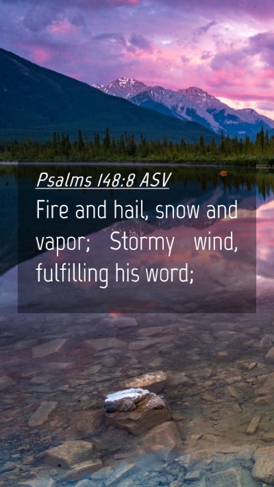 Picture 04 - Psalms 148:8 ASV Mobile Phone Wallpaper - Fire and hail, snow and vapor; Stormy wind, - Mobile Bible Verse Wallpaper