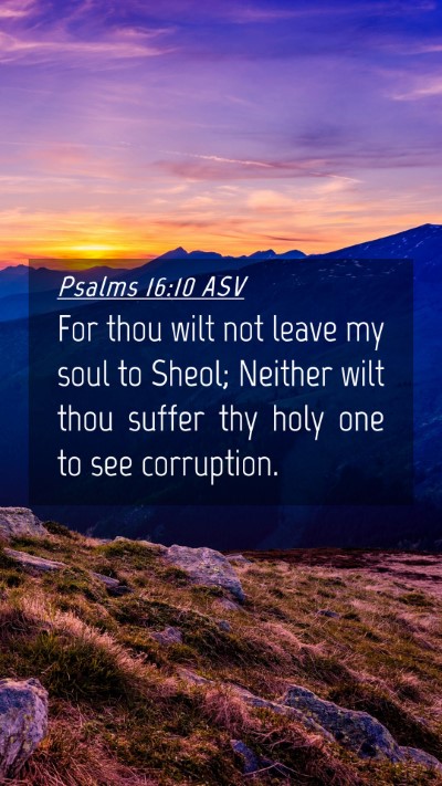 Picture 04 - Psalms 16:10 ASV Mobile Phone Wallpaper - For thou wilt not leave my soul to Sheol; Neither - Mobile Bible Verse Wallpaper