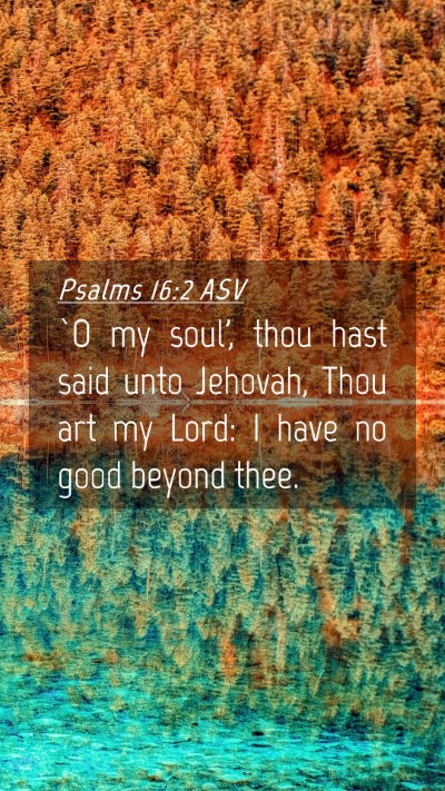 Picture 04 - Psalms 16:2 ASV Mobile Phone Wallpaper - `O my soul', thou hast said unto Jehovah, Thou - Mobile Bible Verse Wallpaper