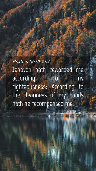 Picture 04 - Psalms 18:20 ASV Mobile Phone Wallpaper - Jehovah hath rewarded me according to my - Mobile Bible Verse Wallpaper