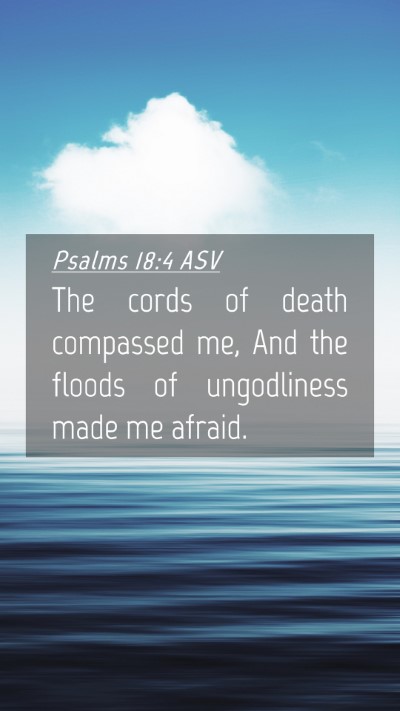 Picture 04 - Psalms 18:4 ASV Mobile Phone Wallpaper - The cords of death compassed me, And the floods - Mobile Bible Verse Wallpaper
