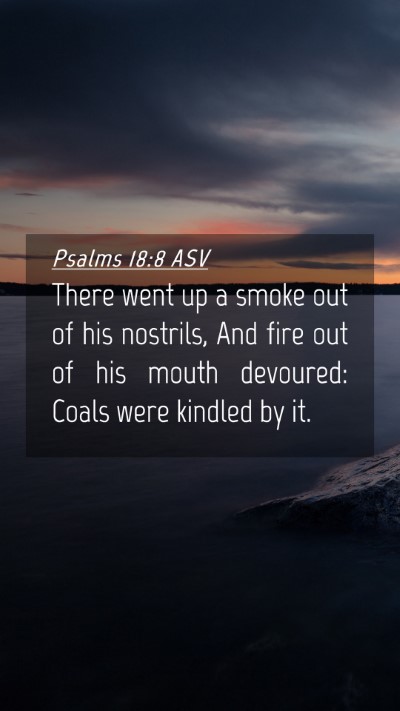 Picture 04 - Psalms 18:8 ASV Mobile Phone Wallpaper - There went up a smoke out of his nostrils, And - Mobile Bible Verse Wallpaper