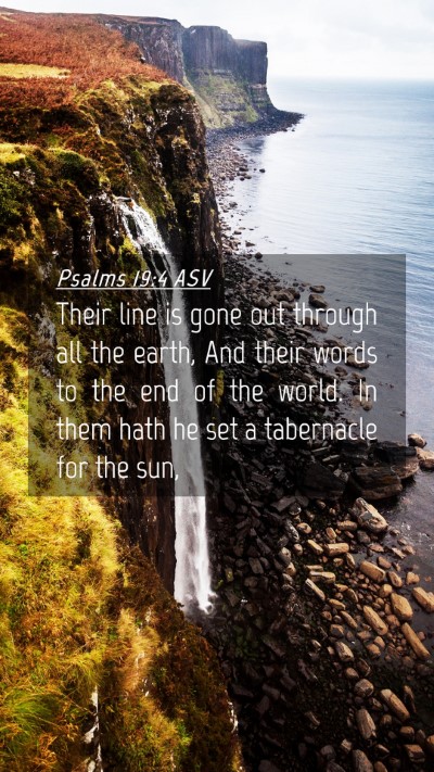 Picture 04 - Psalms 19:4 ASV Mobile Phone Wallpaper - Their line is gone out through all the earth, And - Mobile Bible Verse Wallpaper