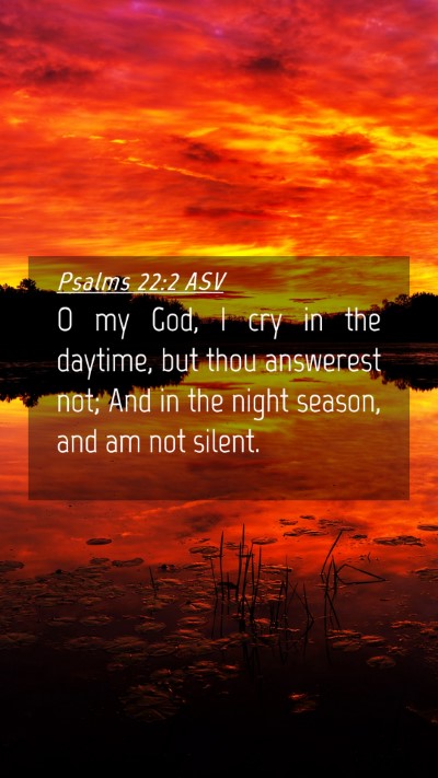 Picture 04 - Psalms 22:2 ASV Mobile Phone Wallpaper - O my God, I cry in the daytime, but thou - Mobile Bible Verse Wallpaper