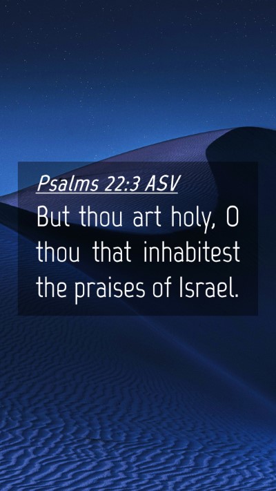 Picture 04 - Psalms 22:3 ASV Mobile Phone Wallpaper - But thou art holy, O thou that inhabitest the - Mobile Bible Verse Wallpaper