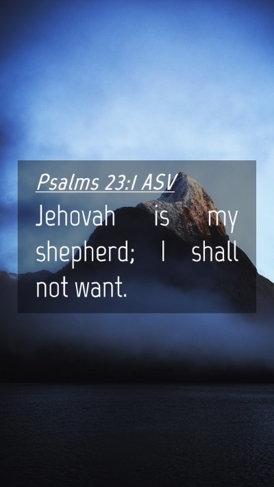 Picture 04 - Psalms 23:1 ASV Mobile Phone Wallpaper - Jehovah is my shepherd; I shall not - Mobile Bible Verse Wallpaper