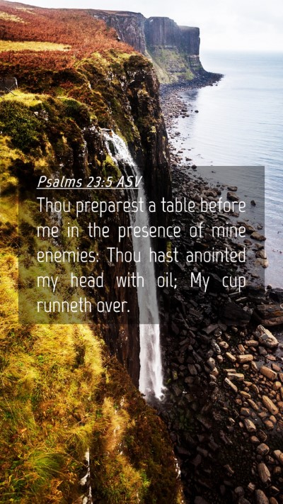 Picture 04 - Psalms 23:5 ASV Mobile Phone Wallpaper - Thou preparest a table before me in the presence - Mobile Bible Verse Wallpaper