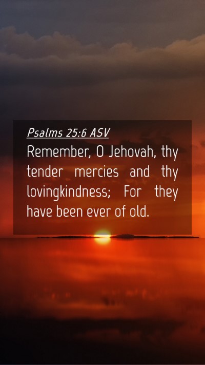 Picture 04 - Psalms 25:6 ASV Mobile Phone Wallpaper - Remember, O Jehovah, thy tender mercies and thy - Mobile Bible Verse Wallpaper