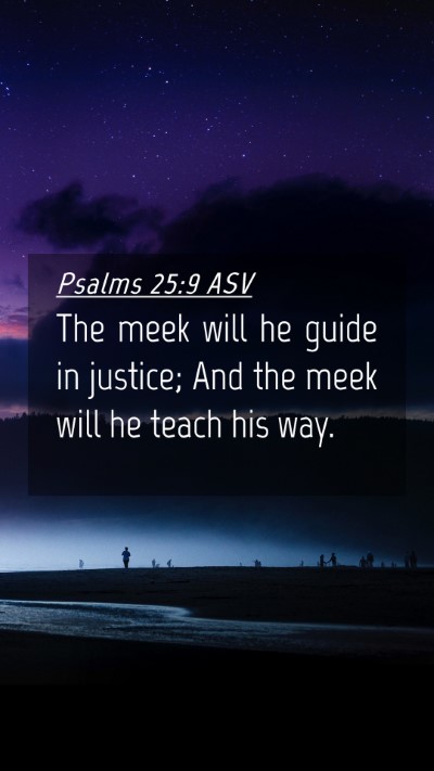 Picture 04 - Psalms 25:9 ASV Mobile Phone Wallpaper - The meek will he guide in justice; And the meek - Mobile Bible Verse Wallpaper