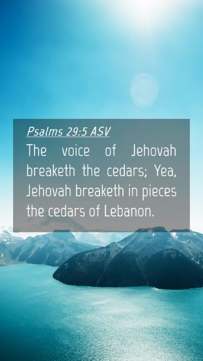Picture 04 - Psalms 29:5 ASV Mobile Phone Wallpaper - The voice of Jehovah breaketh the cedars; Yea, - Mobile Bible Verse Wallpaper