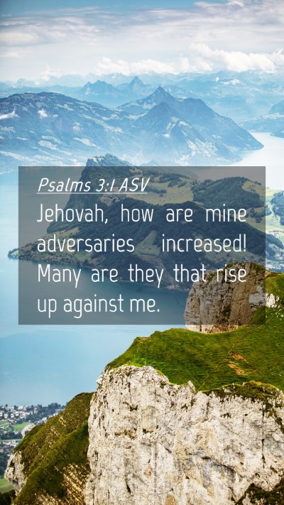 Picture 04 - Psalms 3:1 ASV Mobile Phone Wallpaper - Jehovah, how are mine adversaries increased! Many - Mobile Bible Verse Wallpaper