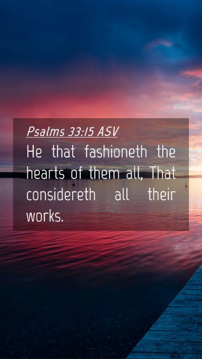 Picture 04 - Psalms 33:15 ASV Mobile Phone Wallpaper - He that fashioneth the hearts of them all, That - Mobile Bible Verse Wallpaper
