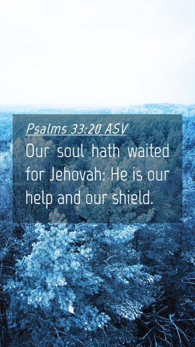 Picture 04 - Psalms 33:20 ASV Mobile Phone Wallpaper - Our soul hath waited for Jehovah: He is our help - Mobile Bible Verse Wallpaper