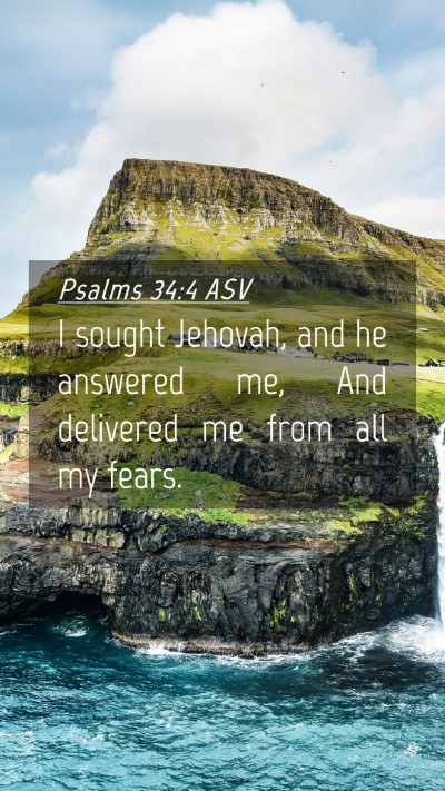 Picture 04 - Psalms 34:4 ASV Mobile Phone Wallpaper - I sought Jehovah, and he answered me, And - Mobile Bible Verse Wallpaper