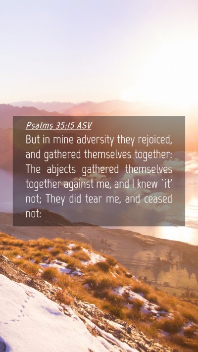 Picture 04 - Psalms 35:15 ASV Mobile Phone Wallpaper - But in mine adversity they rejoiced, and gathered - Mobile Bible Verse Wallpaper