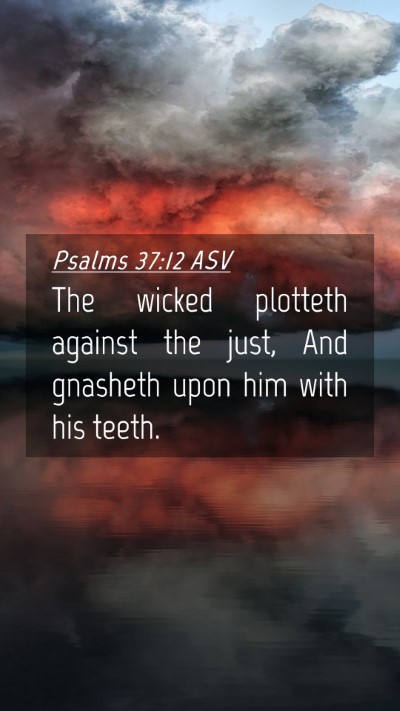 Picture 04 - Psalms 37:12 ASV Mobile Phone Wallpaper - The wicked plotteth against the just, And - Mobile Bible Verse Wallpaper