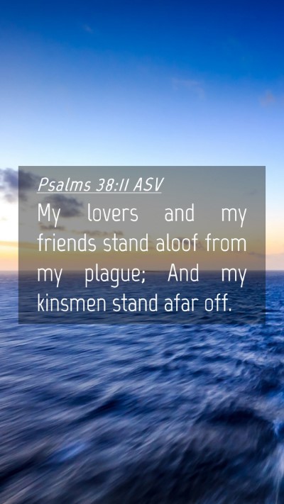 Picture 04 - Psalms 38:11 ASV Mobile Phone Wallpaper - My lovers and my friends stand aloof from my - Mobile Bible Verse Wallpaper
