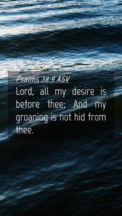 Picture 04 - Psalms 38:9 ASV Mobile Phone Wallpaper - Lord, all my desire is before thee; And my - Mobile Bible Verse Wallpaper