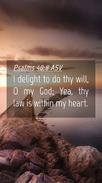 Picture 04 - Psalms 40:8 ASV Mobile Phone Wallpaper - I delight to do thy will, O my God; Yea, thy law - Mobile Bible Verse Wallpaper