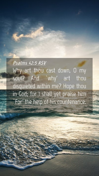 Picture 04 - Psalms 42:5 ASV Mobile Phone Wallpaper - Why art thou cast down, O my soul? And `why' art - Mobile Bible Verse Wallpaper