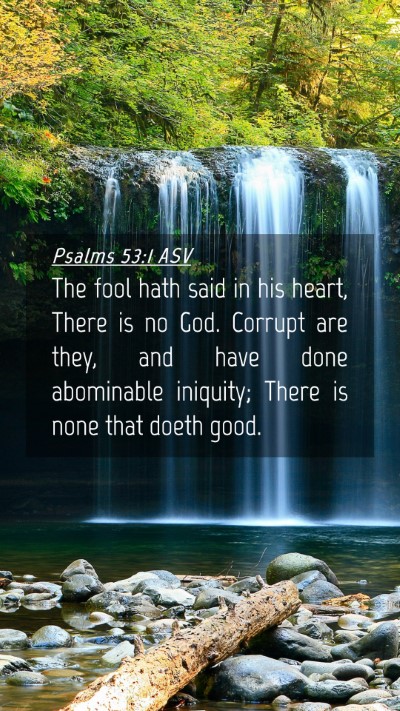 Picture 04 - Psalms 53:1 ASV Mobile Phone Wallpaper - The fool hath said in his heart, There is no God. - Mobile Bible Verse Wallpaper