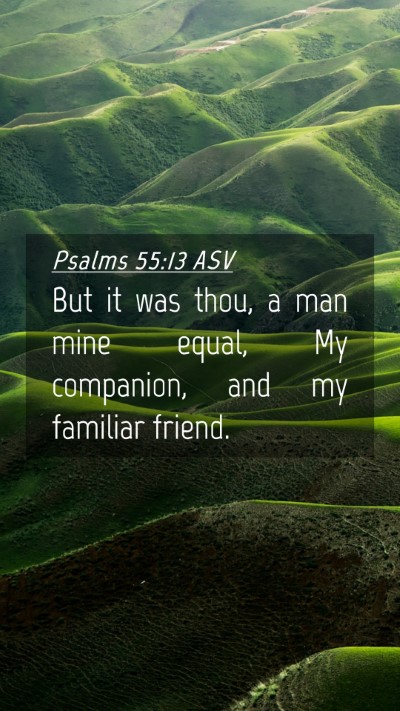 Picture 04 - Psalms 55:13 ASV Mobile Phone Wallpaper - But it was thou, a man mine equal, My companion, - Mobile Bible Verse Wallpaper