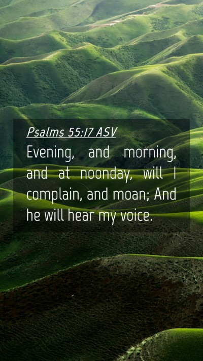 Picture 04 - Psalms 55:17 ASV Mobile Phone Wallpaper - Evening, and morning, and at noonday, will I - Mobile Bible Verse Wallpaper