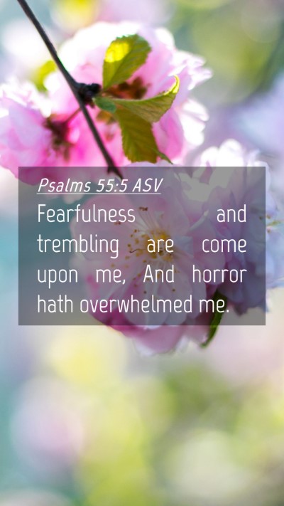 Picture 04 - Psalms 55:5 ASV Mobile Phone Wallpaper - Fearfulness and trembling are come upon me, And - Mobile Bible Verse Wallpaper