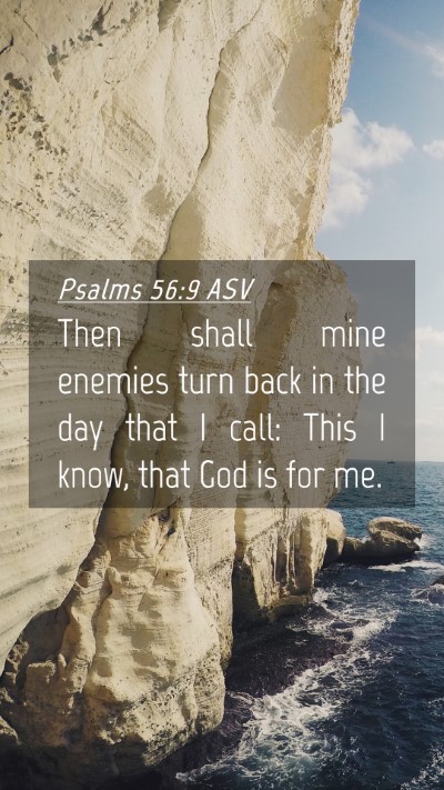 Picture 04 - Psalms 56:9 ASV Mobile Phone Wallpaper - Then shall mine enemies turn back in the day that - Mobile Bible Verse Wallpaper