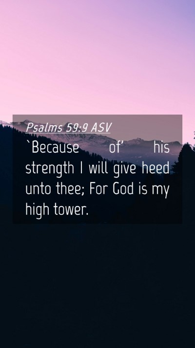 Picture 04 - Psalms 59:9 ASV Mobile Phone Wallpaper - `Because of' his strength I will give heed unto - Mobile Bible Verse Wallpaper