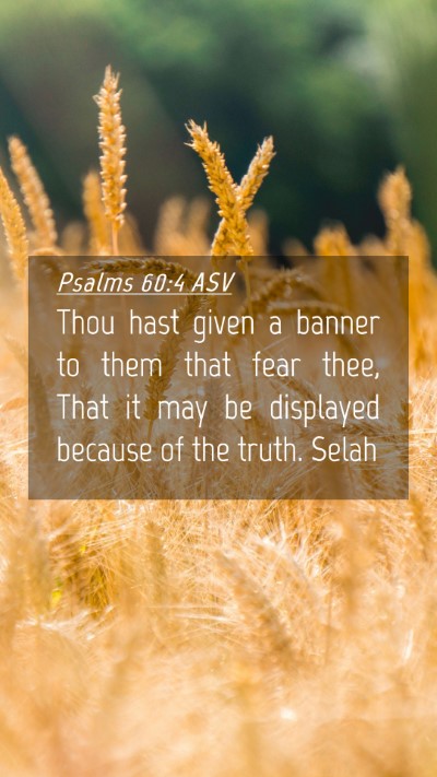 Picture 04 - Psalms 60:4 ASV Mobile Phone Wallpaper - Thou hast given a banner to them that fear thee, - Mobile Bible Verse Wallpaper