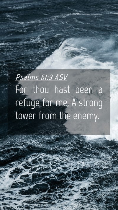 Picture 04 - Psalms 61:3 ASV Mobile Phone Wallpaper - For thou hast been a refuge for me, A strong - Mobile Bible Verse Wallpaper