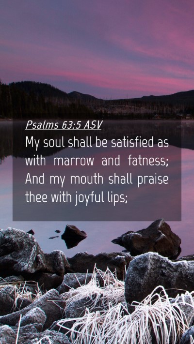 Picture 04 - Psalms 63:5 ASV Mobile Phone Wallpaper - My soul shall be satisfied as with marrow and - Mobile Bible Verse Wallpaper