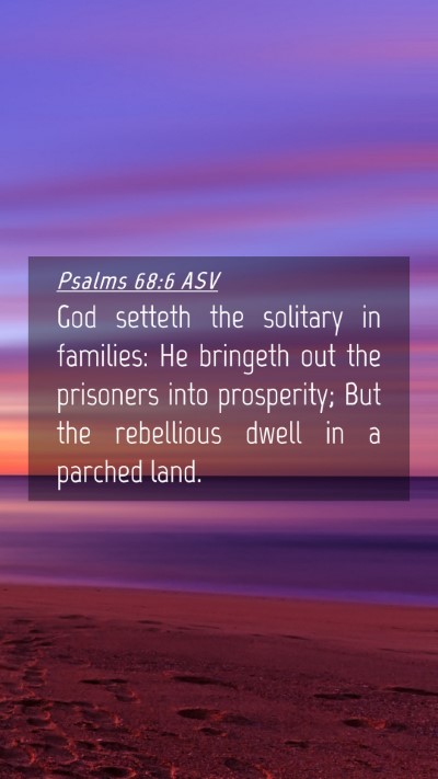 Picture 04 - Psalms 68:6 ASV Mobile Phone Wallpaper - God setteth the solitary in families: He bringeth - Mobile Bible Verse Wallpaper