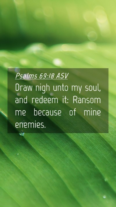 Picture 04 - Psalms 69:18 ASV Mobile Phone Wallpaper - Draw nigh unto my soul, and redeem it: Ransom me - Mobile Bible Verse Wallpaper