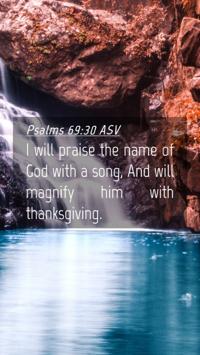 Picture 04 - Psalms 69:30 ASV Mobile Phone Wallpaper - I will praise the name of God with a song, And - Mobile Bible Verse Wallpaper