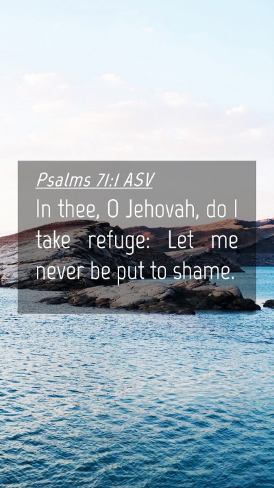 Picture 04 - Psalms 71:1 ASV Mobile Phone Wallpaper - In thee, O Jehovah, do I take refuge: Let me - Mobile Bible Verse Wallpaper