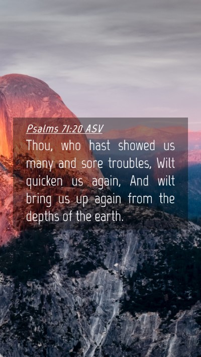 Picture 04 - Psalms 71:20 ASV Mobile Phone Wallpaper - Thou, who hast showed us many and sore troubles, - Mobile Bible Verse Wallpaper