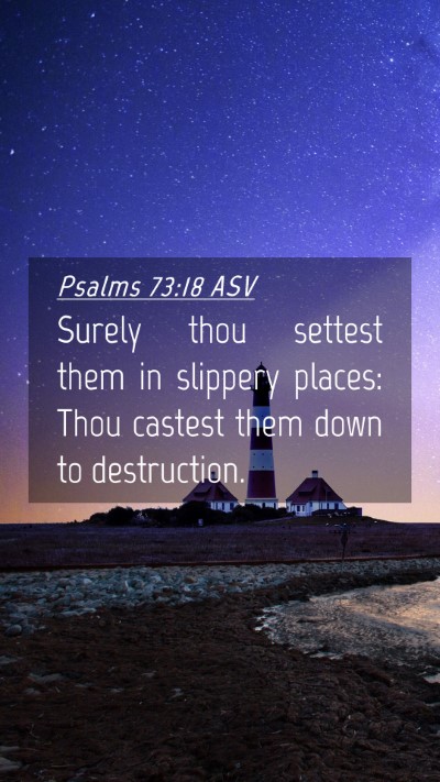 Picture 04 - Psalms 73:18 ASV Mobile Phone Wallpaper - Surely thou settest them in slippery places: Thou - Mobile Bible Verse Wallpaper