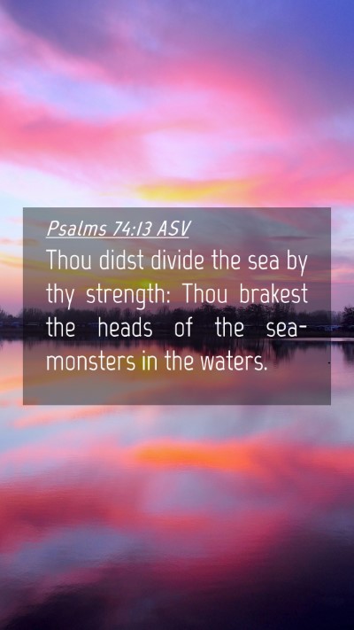 Picture 04 - Psalms 74:13 ASV Mobile Phone Wallpaper - Thou didst divide the sea by thy strength: Thou - Mobile Bible Verse Wallpaper