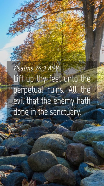 Picture 04 - Psalms 74:3 ASV Mobile Phone Wallpaper - Lift up thy feet unto the perpetual ruins, All - Mobile Bible Verse Wallpaper