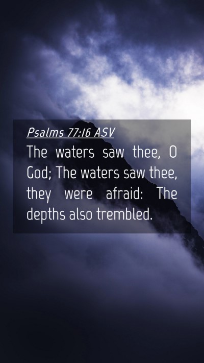 Picture 04 - Psalms 77:16 ASV Mobile Phone Wallpaper - The waters saw thee, O God; The waters saw thee, - Mobile Bible Verse Wallpaper