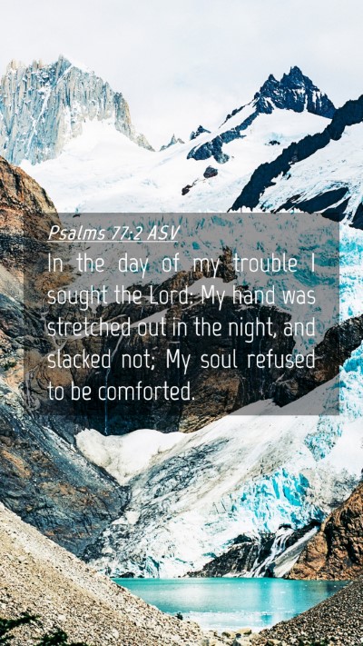 Picture 04 - Psalms 77:2 ASV Mobile Phone Wallpaper - In the day of my trouble I sought the Lord: My - Mobile Bible Verse Wallpaper