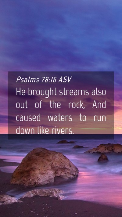 Picture 04 - Psalms 78:16 ASV Mobile Phone Wallpaper - He brought streams also out of the rock, And - Mobile Bible Verse Wallpaper