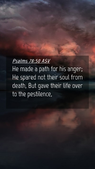 Picture 04 - Psalms 78:50 ASV Mobile Phone Wallpaper - He made a path for his anger; He spared not their - Mobile Bible Verse Wallpaper