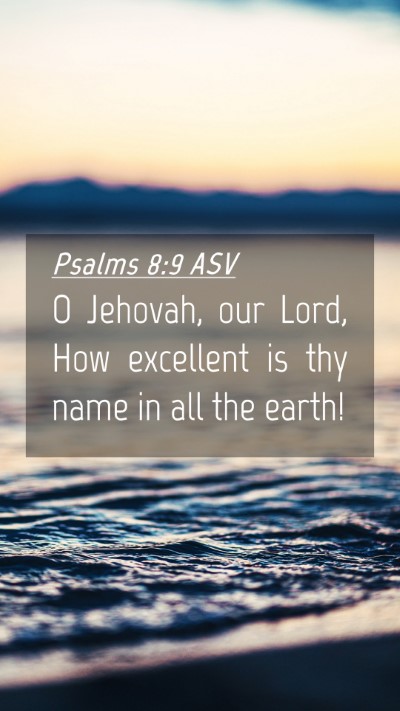 Picture 04 - Psalms 8:9 ASV Mobile Phone Wallpaper - O Jehovah, our Lord, How excellent is thy name in - Mobile Bible Verse Wallpaper