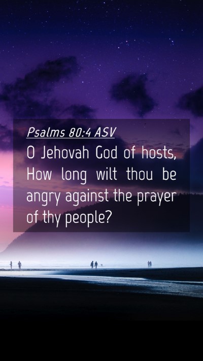 Picture 04 - Psalms 80:4 ASV Mobile Phone Wallpaper - O Jehovah God of hosts, How long wilt thou be - Mobile Bible Verse Wallpaper